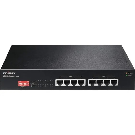 Edimax GS-1008P V2 8-Port PoE+ Switch med DIP-Switch