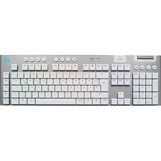 Logitech G915 X Tactile - Trådløst Gaming Tastatur - Tysk - Hvid
