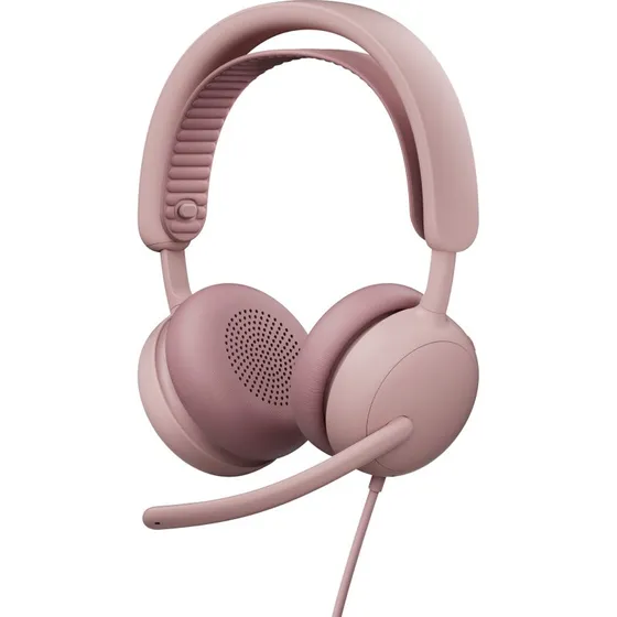 Logitech Zone Wired 2 Rose, kablet høretelefon med støjfjerning