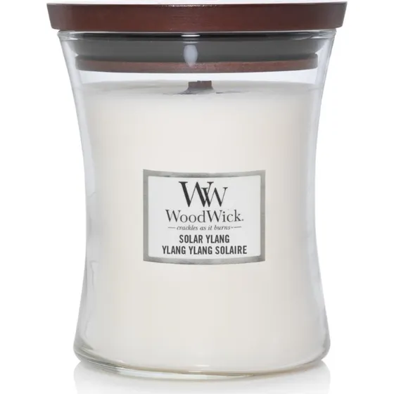 Woodwick Solar Ylang 275 g - Duftlys med trævæg