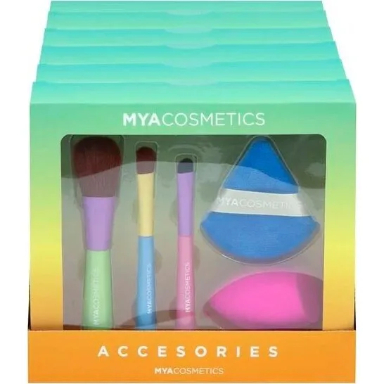MYA Cosmetics Børstesæt med Svamp og Pudderpuf