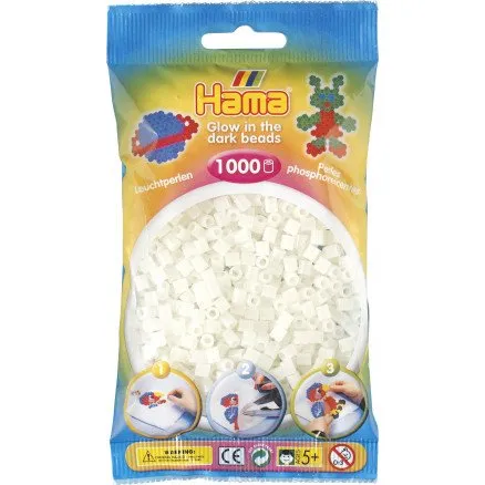 Hama Perler 1000 stk. Selvlysende Grøn 5 mm