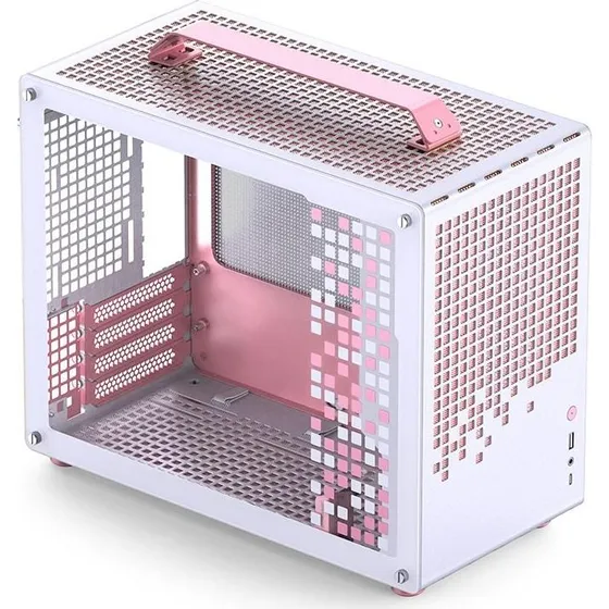 Jonsplus Z20 Micro-ATX Kabinet Hvid/Lyserød med Håndtag