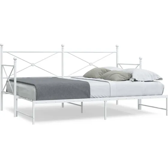 vidaXL Daybed med udtræk 75x190 cm stål hvid