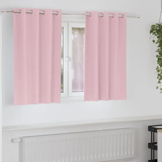 vidaXL Mørklægningsgardiner 2 stk Lyserød 140 x 140 cm