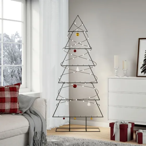 vidaXL dekorativt juletræ 180 cm metal sort