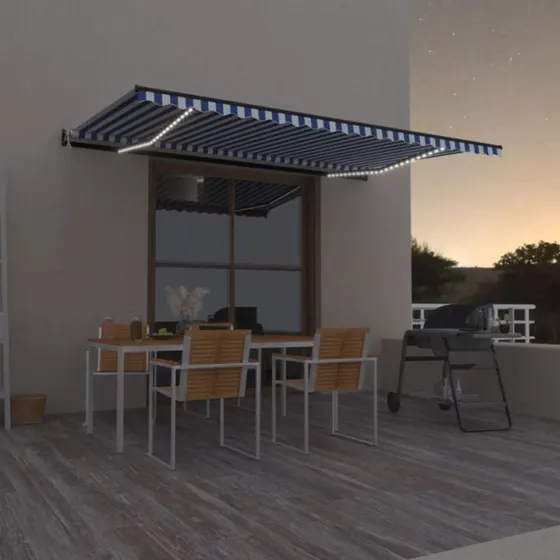 vidaXL Automatisk Markise 500x350 cm med LED og Vindsensor