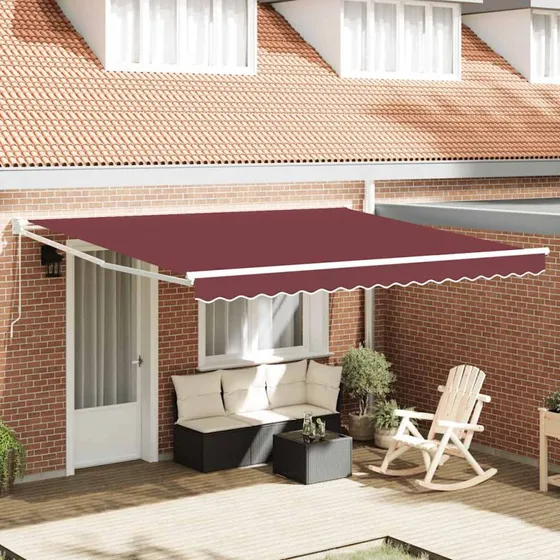 vidaXL Markise 400x300 cm Manuel Betjening Bordeaux