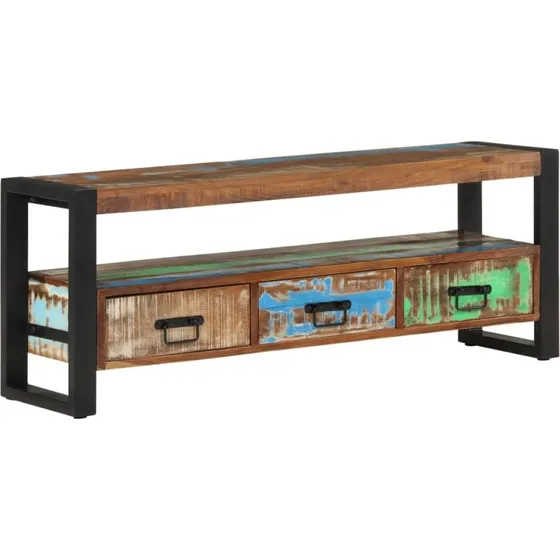 vidaXL tv-bord 120x30x45 cm massivt genbrugstræ