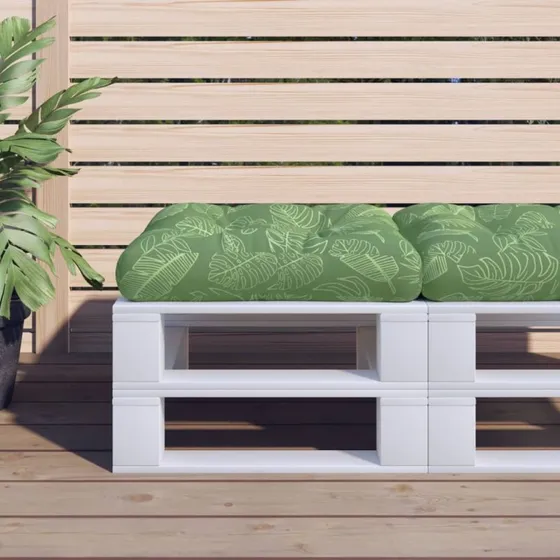 vidaXL Pallehynde 50x50x12 cm Stof Bladmønster
