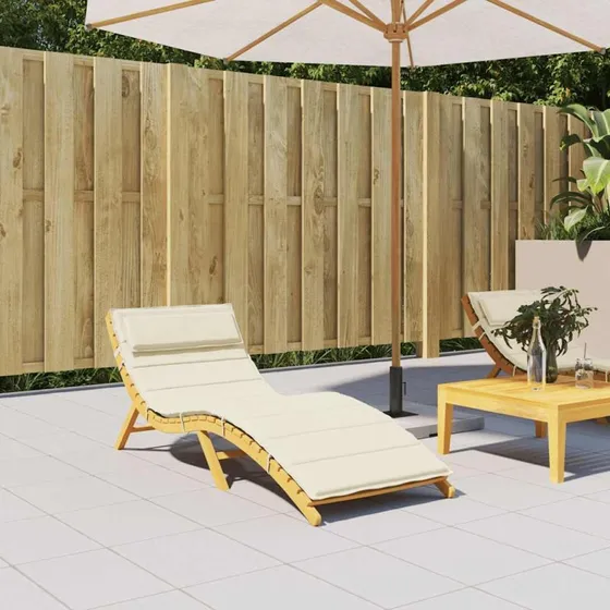 vidaXL Hynde til Liggestol 180x60x4 cm, Creme, Oxfordstof