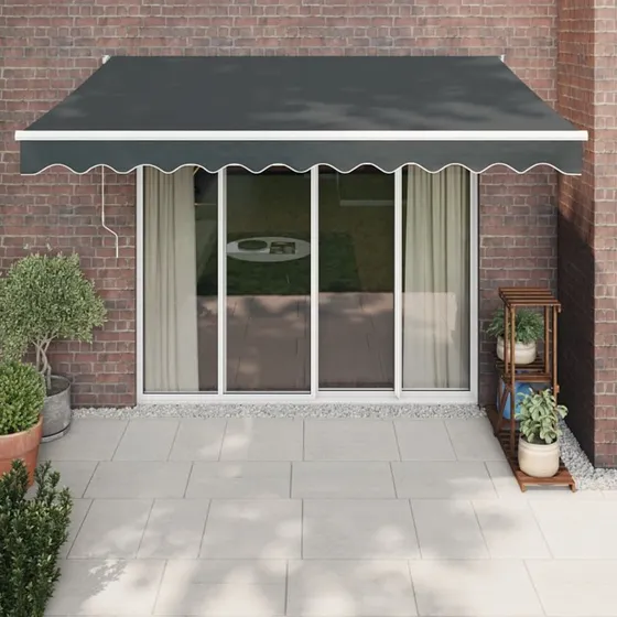 vidaXL Foldemarkise 3x2,5 m Antracitgrå Stof & Aluminium