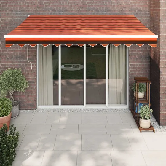 vidaXL Foldemarkise 3x2,5 m automatisk, orange og brun
