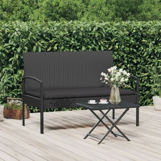 vidaXL havebænk med hynde 105 cm sort