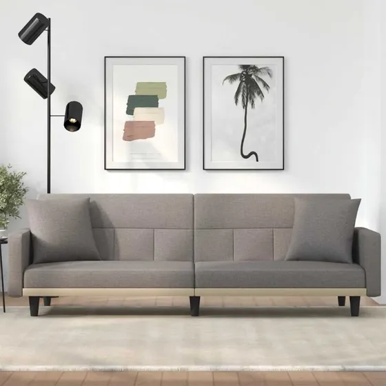 vidaXL Sovesofa med hynder, gråbrun