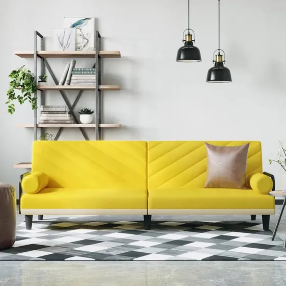 vidaXL sovesofa med armlæn, lysegul