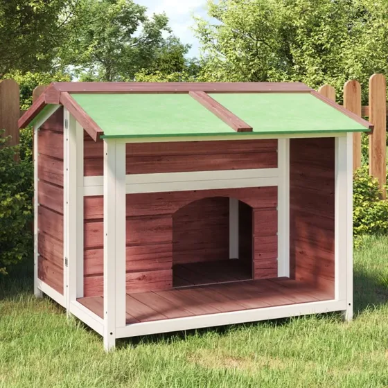 vidaXL Hundehus 96x87x80,5 cm mokkafarvet massivt fyrretræ