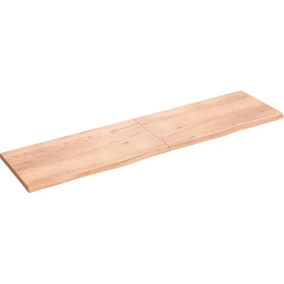 vidaXL bordplade 200x50x(2-4) cm behandlet massivt egetræ lysebrun