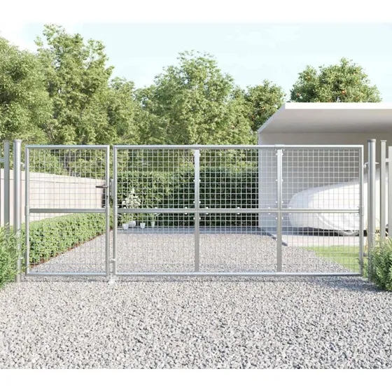 vidaXL Havelåge 350x125 cm Sølv Galvaniseret Stål