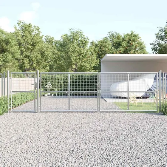 vidaXL Havelåge 500x125 cm galvaniseret stål sølv