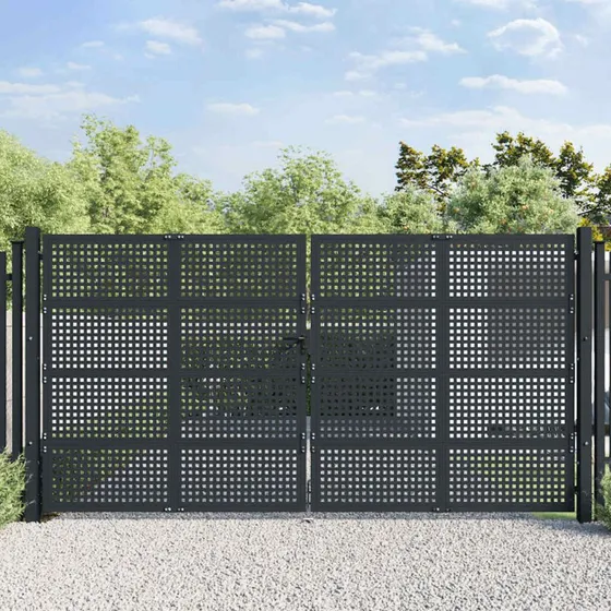 vidaXL Havelåge 400x175 cm stål antracitgrå