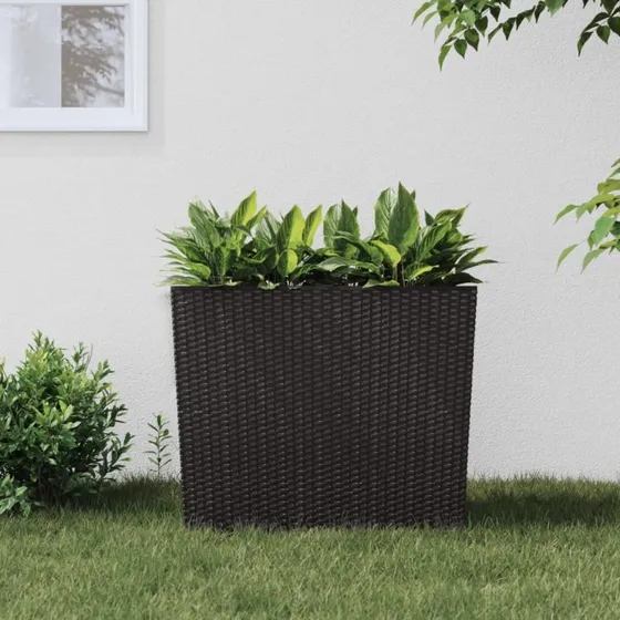 vidaXL Plantekrukke 12/44 l, PP rattanlook, brun