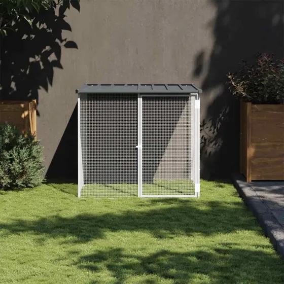 vidaXL hønsehus 103x98x90 cm galvaniseret stål antracitgrå
