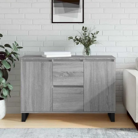 vidaXL Skænk 101,5x35x70 cm konstrueret træ grå sonoma-eg