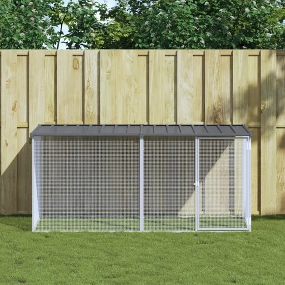 vidaXL kyllingebur med tag antracit 203x98x90 cm galvaniseret stål