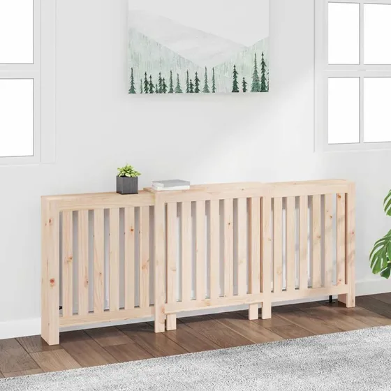 vidaXL Radiatorskjuler 210x21x85 cm massivt fyrretræ