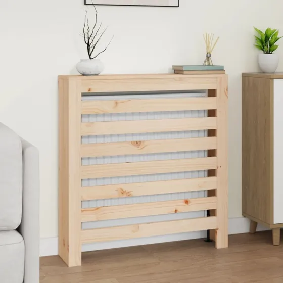vidaXL Radiatorskjuler 79,5x19x84 cm massivt fyrretræ