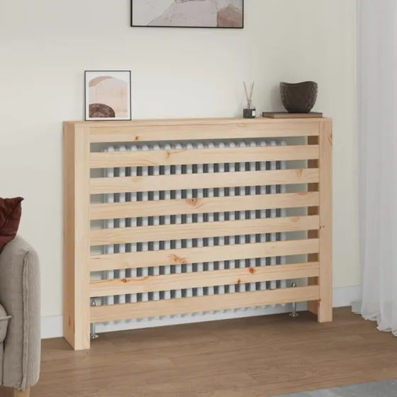 vidaXL Radiatorskjuler 108,5x19x84 cm massivt fyrretræ
