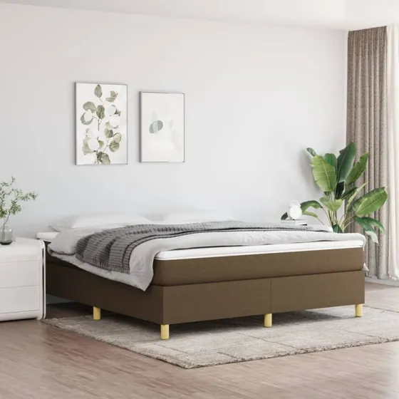 vidaXL Kontinentalseng 160x200 cm mørkebrun med pocketfjedremadras