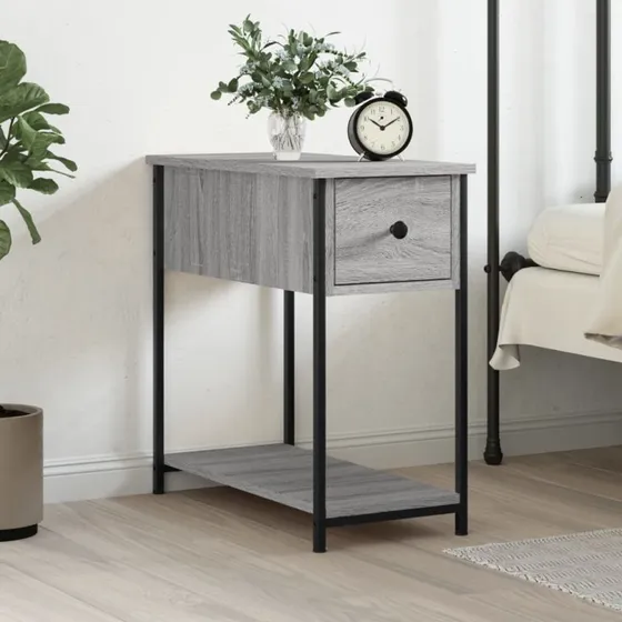 vidaXL Sengebord 30x60x60 cm konstrueret træ grå sonoma-eg