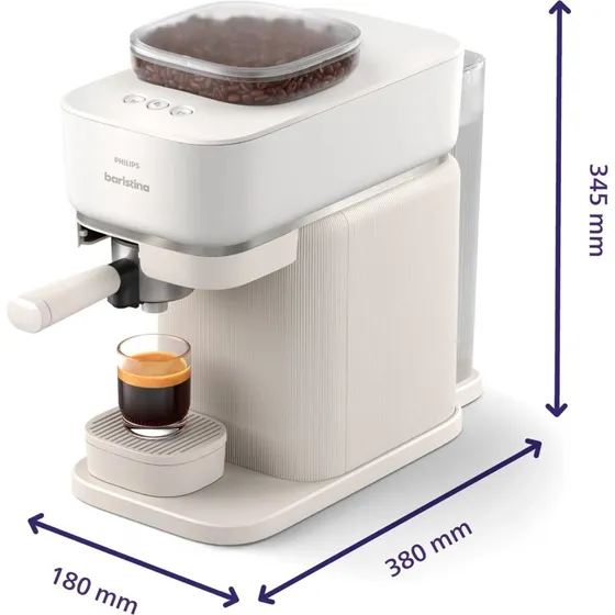 Philips Baristina BAR300 Kaffemaskine, 16 bar, Hvid