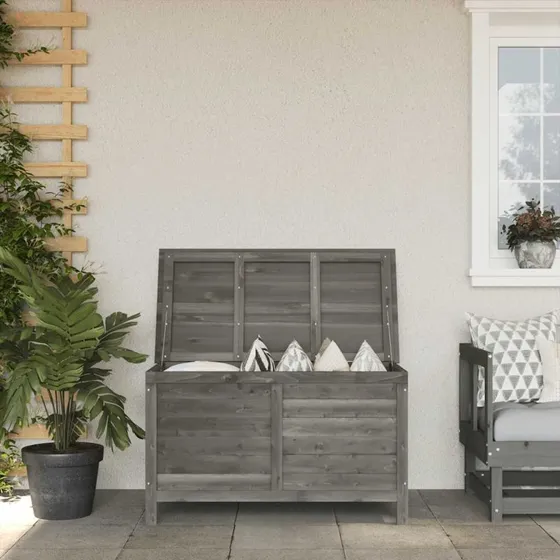 vidaXL Udendørs opbevaringsboks 99x49,5x58,5 cm massivt gran antracit