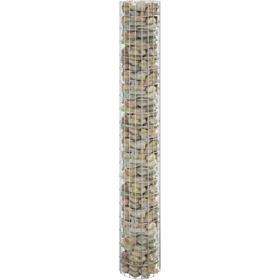 vidaXL Gabionsøjle Ø30x200 cm galvaniseret stål rund