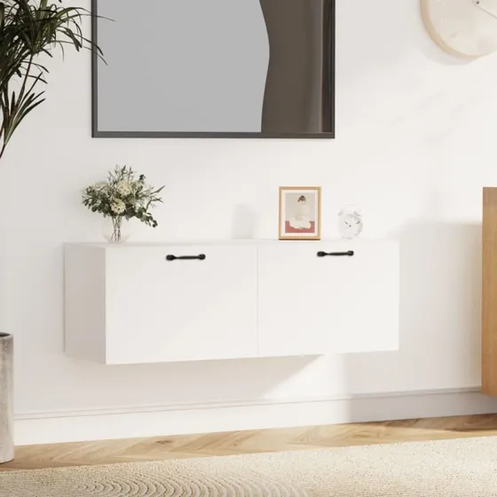 vidaXL Vægskab 100x36,5x35 cm Konstrueret Træ Hvid