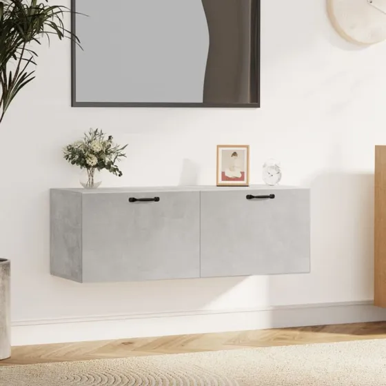 vidaXL Vægskab 100x36,5x35 cm Konstrueret Træ Betongrå