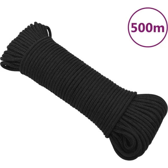 vidaXL Tovværk 4 mm 500 m polypropylen sort