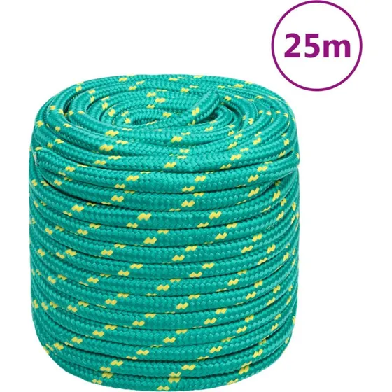 vidaXL Tovværk 16 mm 25 m grønt polypropylen