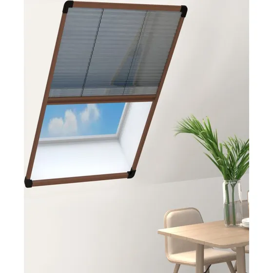 vidaXL Plisseret Insektnet 80x160 cm Aluminium Brun