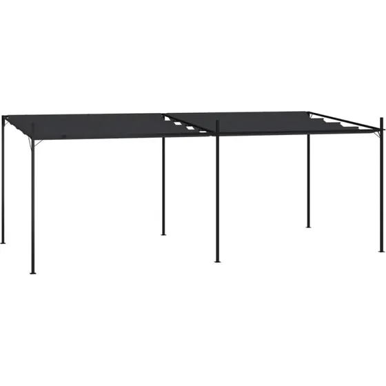 vidaXL Havepavillon 600x300x233 cm antracitgrå med udtrækkeligt tag