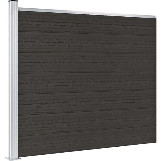 vidaXL WPC hegnspanel 175x146 cm sort