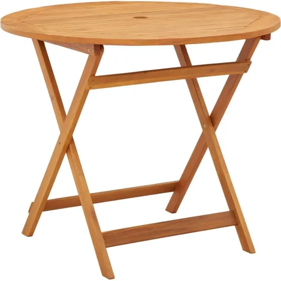 vidaXL foldbart havebord Ø90x75 cm massivt eukalyptustræ