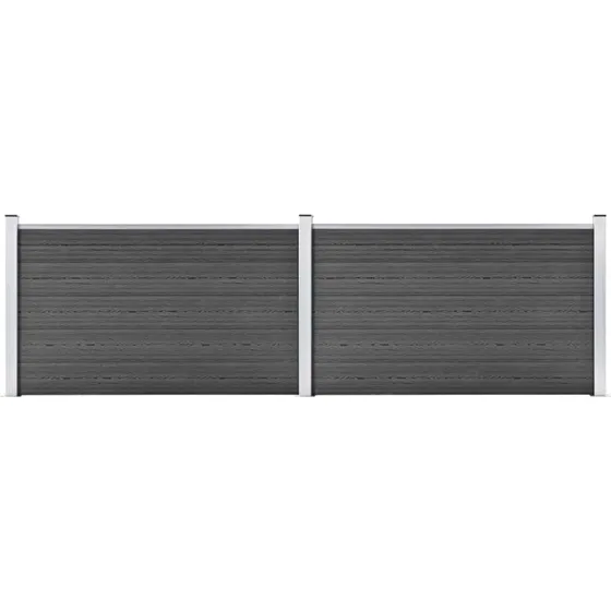 vidaXL WPC hegnspanel 353x105 cm sort