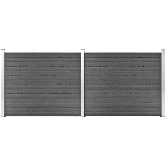 vidaXL WPC hegnspanelsæt 353x146 cm sort