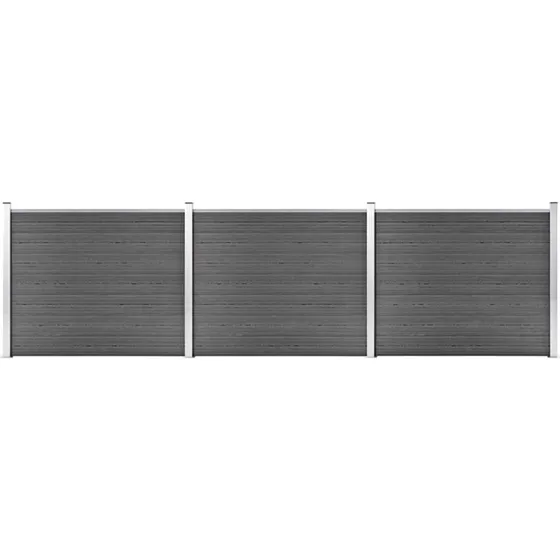 vidaXL WPC hegnspanelsæt 526x146 cm sort