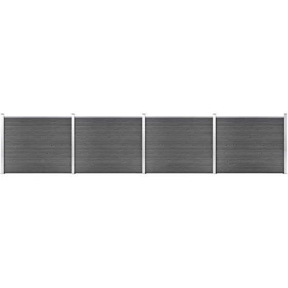 vidaXL WPC-hegnspanel 699x146 cm sort