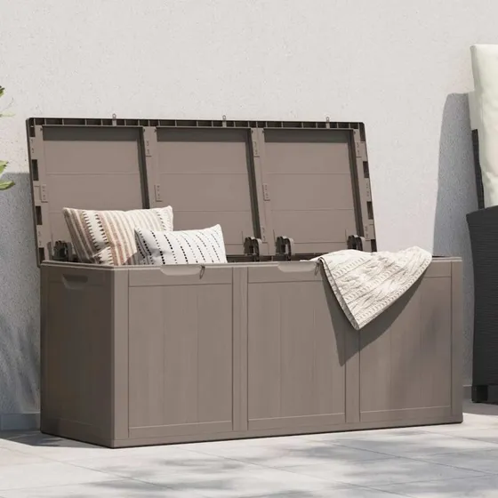 vidaXL Opbevaringskasse 270 l PP-trælook brun